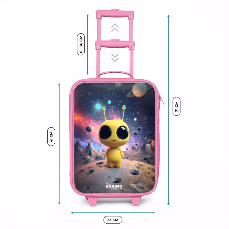 Kinderkoffer - Roze - Vrolijk buitenaards wezentje — 5
