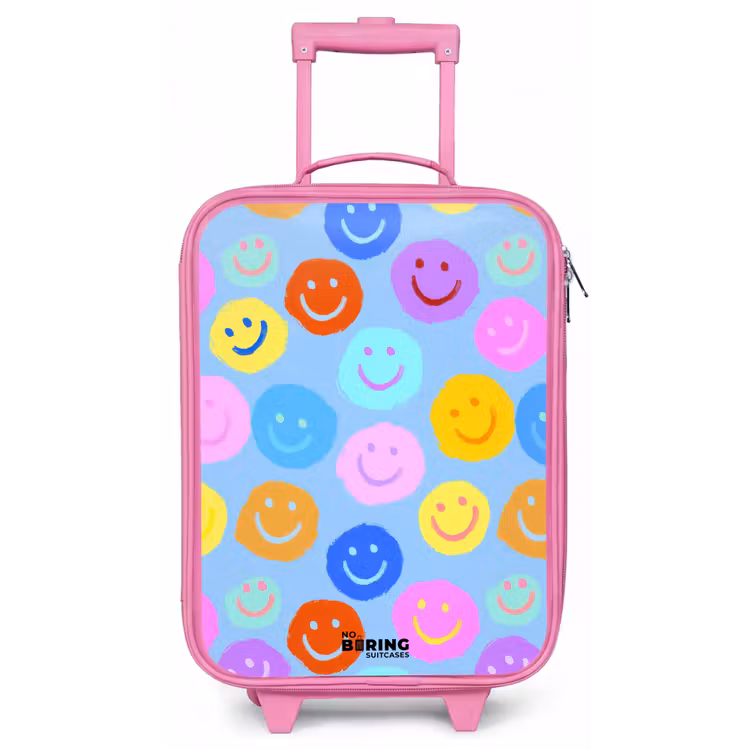 Kinderkoffer - Roze - Vrolijk patroon van smileys — 1