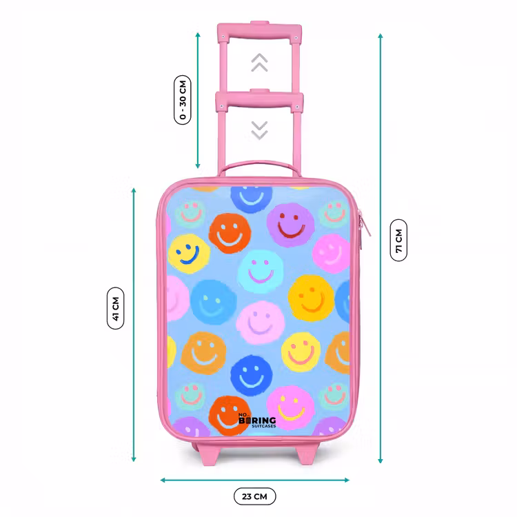 Kinderkoffer - Roze - Vrolijk patroon van smileys — 5