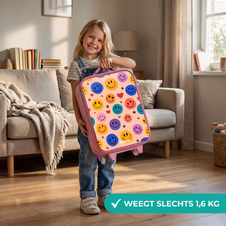 Kinderkoffer - Roze - Vrolijk Smiley-patroon — 2