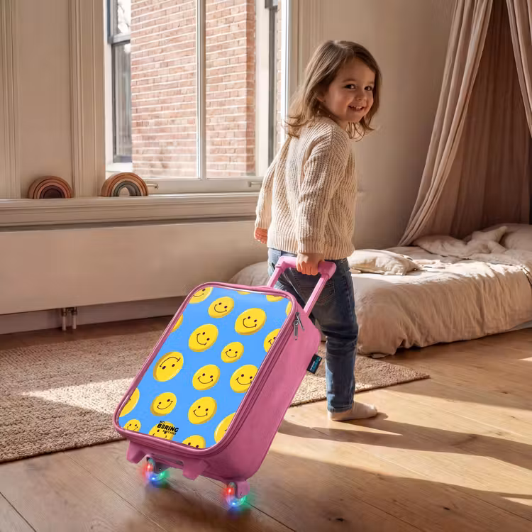 Kinderkoffer - Roze - Vrolijke smileyregen — 3