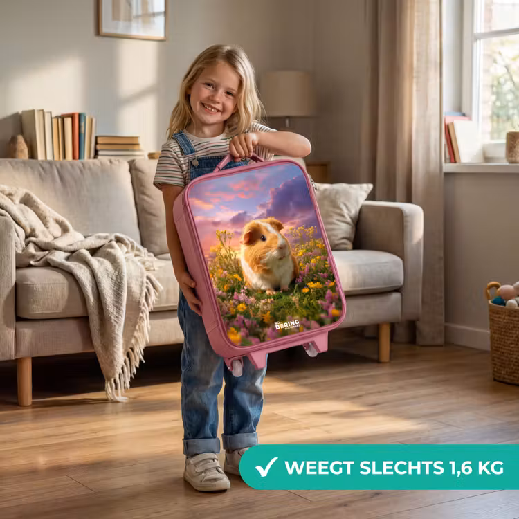 Kinderkoffer - Roze - Cavia - Natuur - Dier — 2