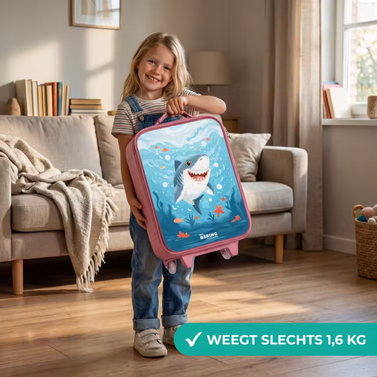 Kinderkoffer - Roze - Haai - Water - Zee — 2
