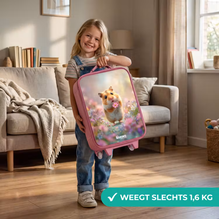 Kinderkoffer - Roze - Hamster - Bloem - Natuur - Dier — 2