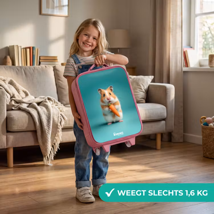 Kinderkoffer - Roze - Hamster - Wortel - Dier — 2
