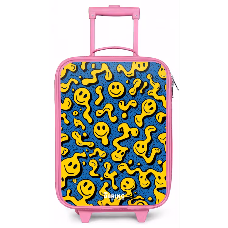 Kinderkoffer - Roze - Smiley - Blauw - Geel — 1