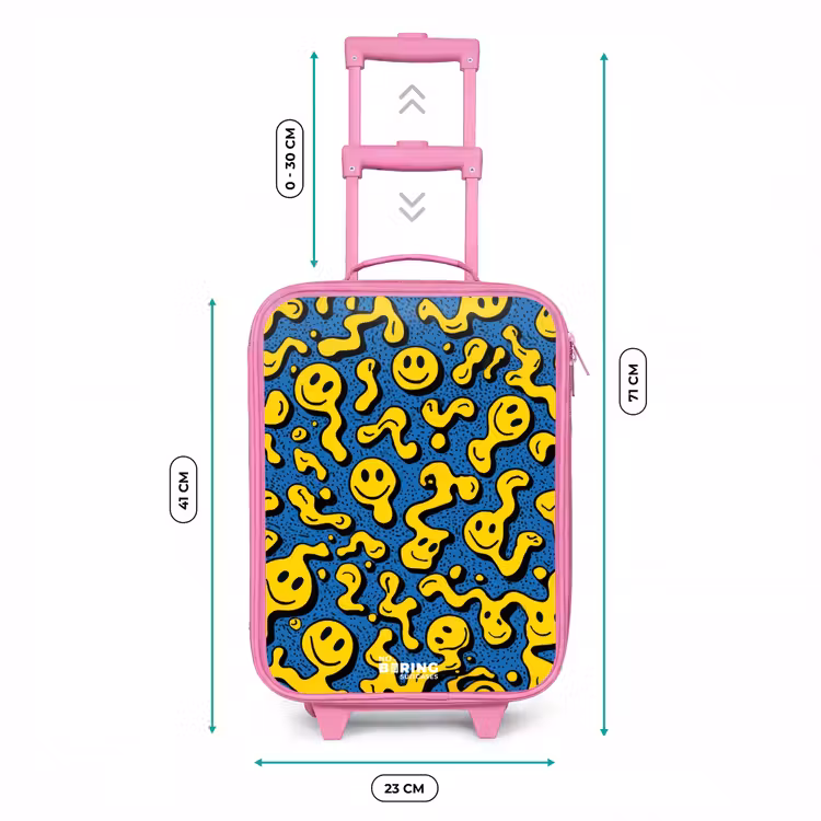 Kinderkoffer - Roze - Smiley - Blauw - Geel — 5