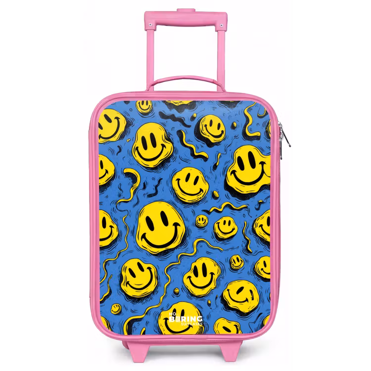 Kinderkoffer - Roze - Smiley - Geel - Blauw — 1