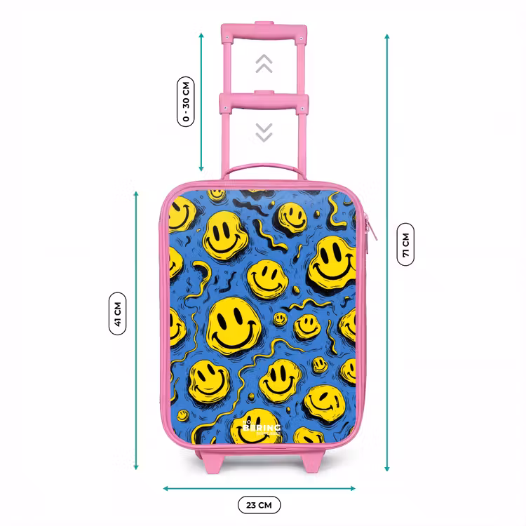 Kinderkoffer - Roze - Smiley - Geel - Blauw — 5