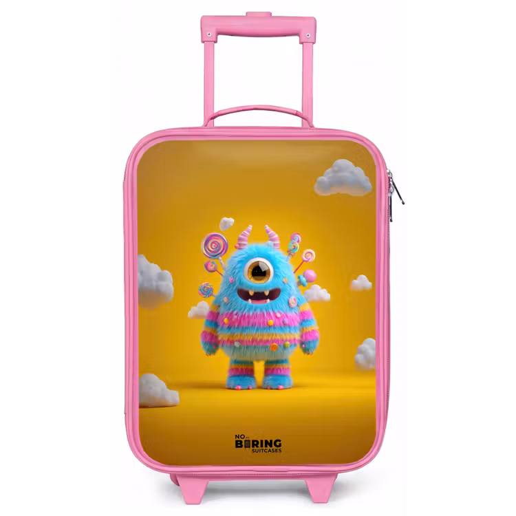 Kinderkoffer - Roze - Snoep - Monster - Regenboog — 1