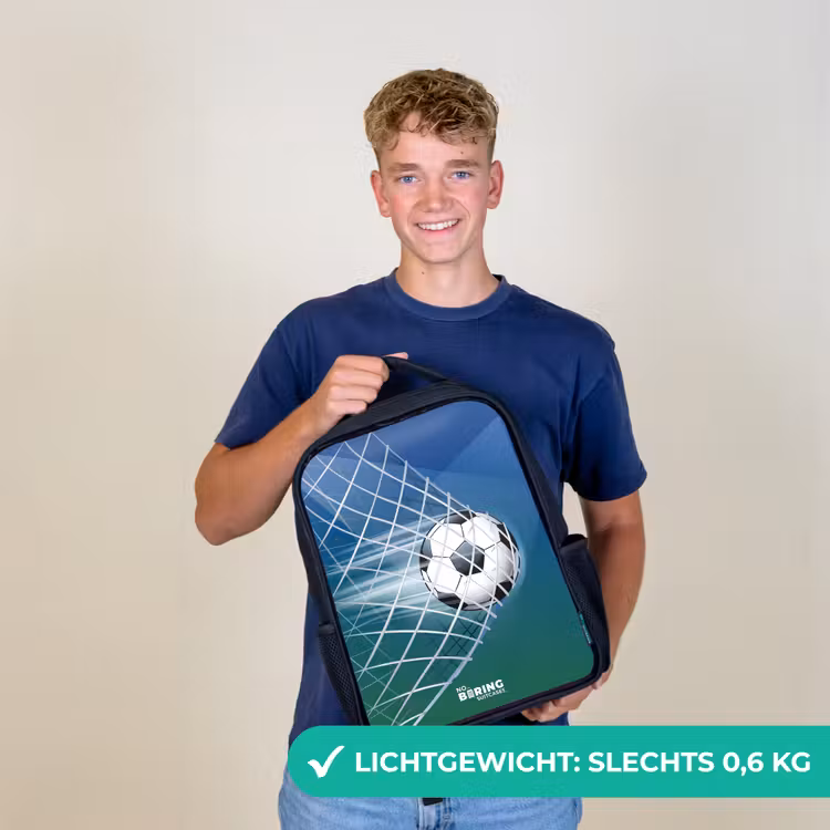 Kinderrugzak met naam - Zwart - Bal in het goal — 2