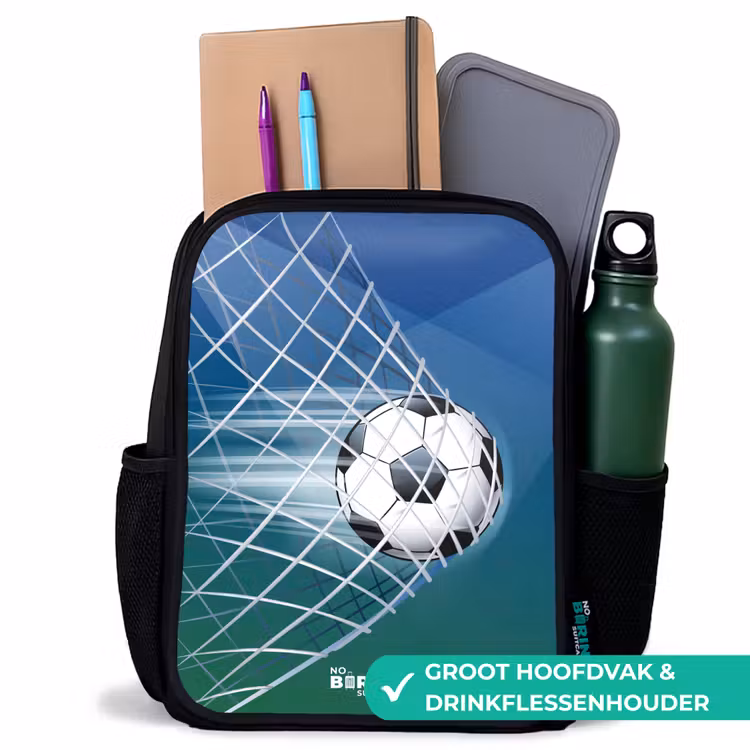 Kinderrugzak met naam - Zwart - Bal in het goal — 4