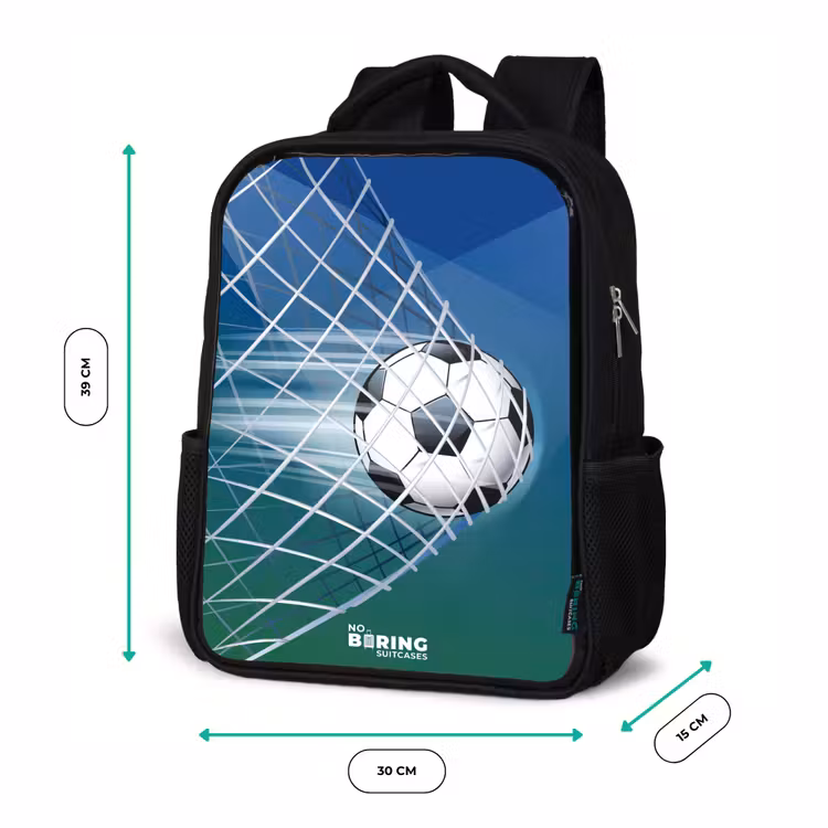 Kinderrugzak met naam - Zwart - Bal in het goal — 5