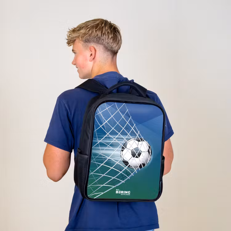 Kinderrugzak met naam - Zwart - Bal in het goal — 6