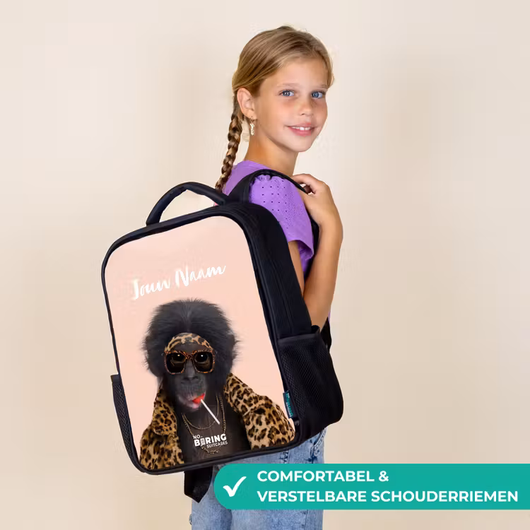 Kinderrugzak - Zwart - Aap met Loly — 3