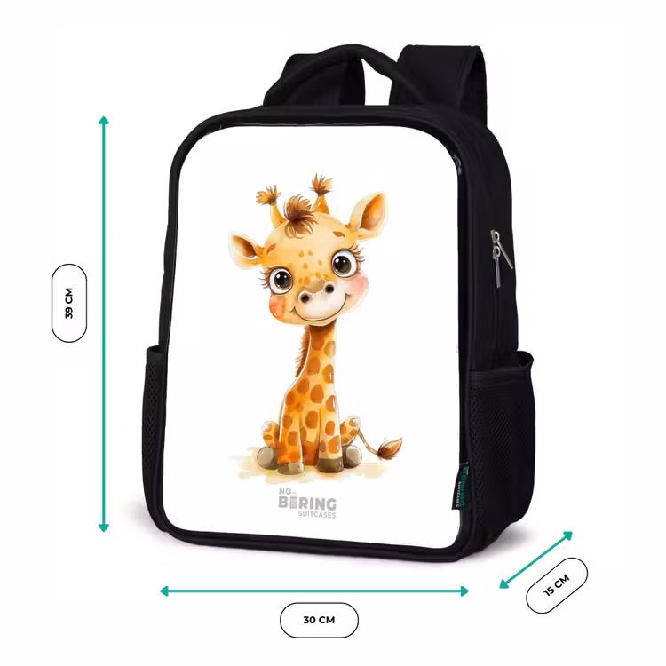 Kinderrugzak met naam - Zwart - Baby giraffe — 5