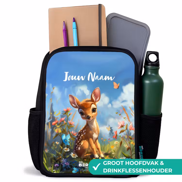 Kinderrugzak - Zwart - Bailey bloemenhertje — 4