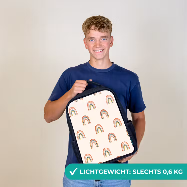 Kinderrugzak - Zwart - Boho - Regenboog - Patroon — 2