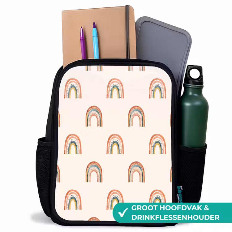 Kinderrugzak - Zwart - Boho - Regenboog - Patroon — 4