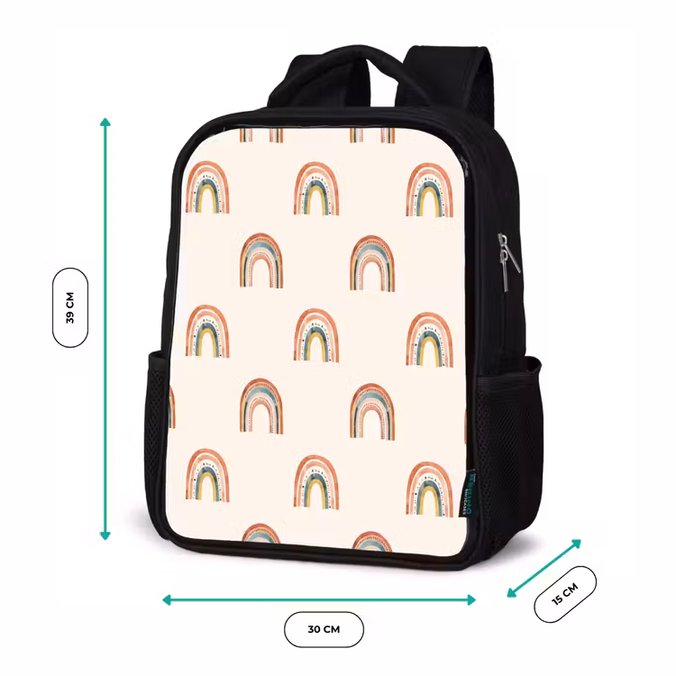 Kinderrugzak - Zwart - Boho - Regenboog - Patroon — 5
