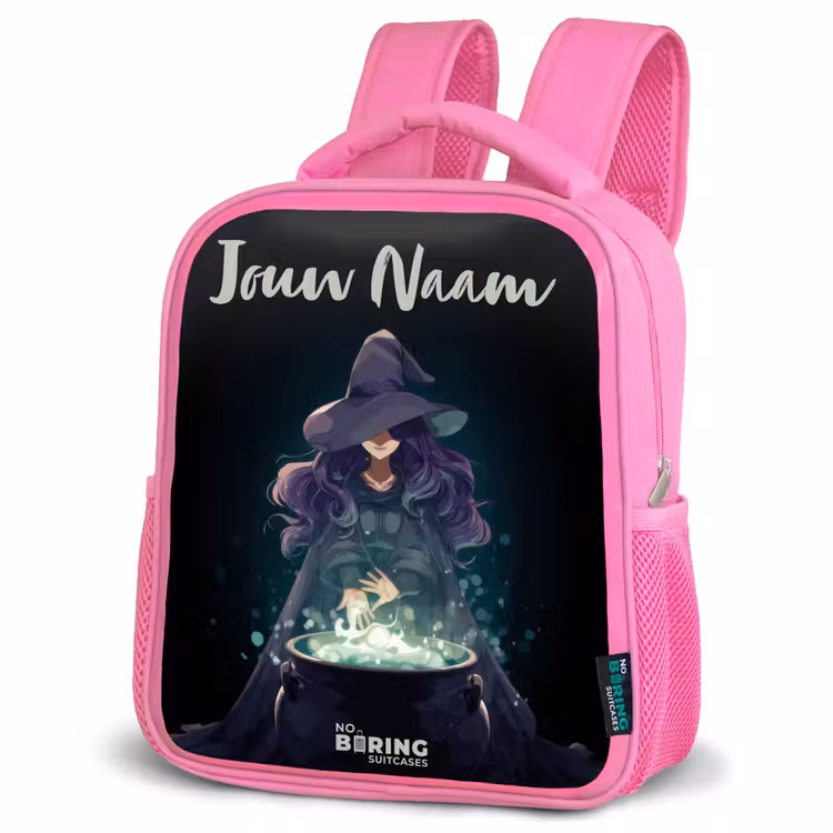 Kinderrugzak met naam - Roze - Heks - Ketel - Tover — 4