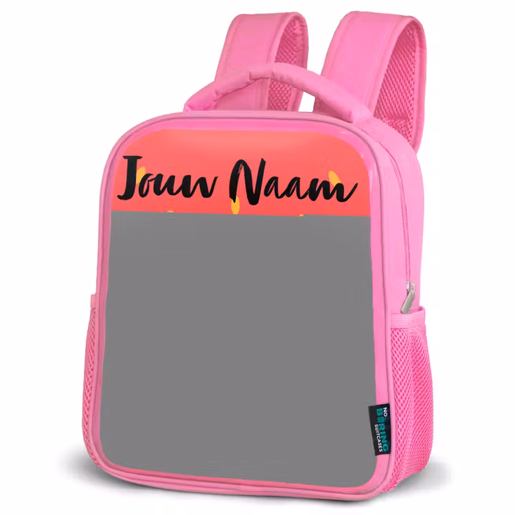 Kinderrugzak met naam - Roze - Kawai - Aardbei - Rood — 4