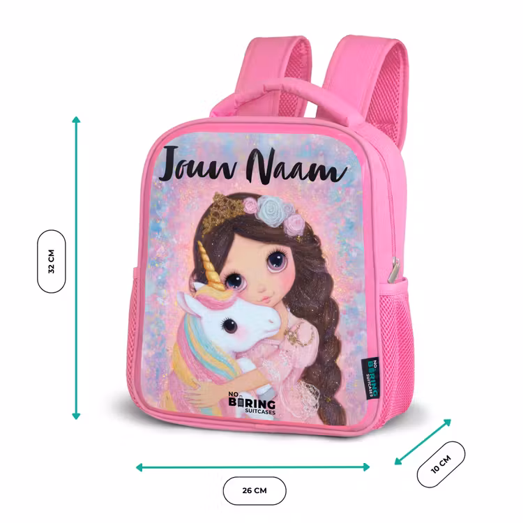 Kinderrugzak met naam - Roze - Meisje - Eenhoorn - Glitter — 3
