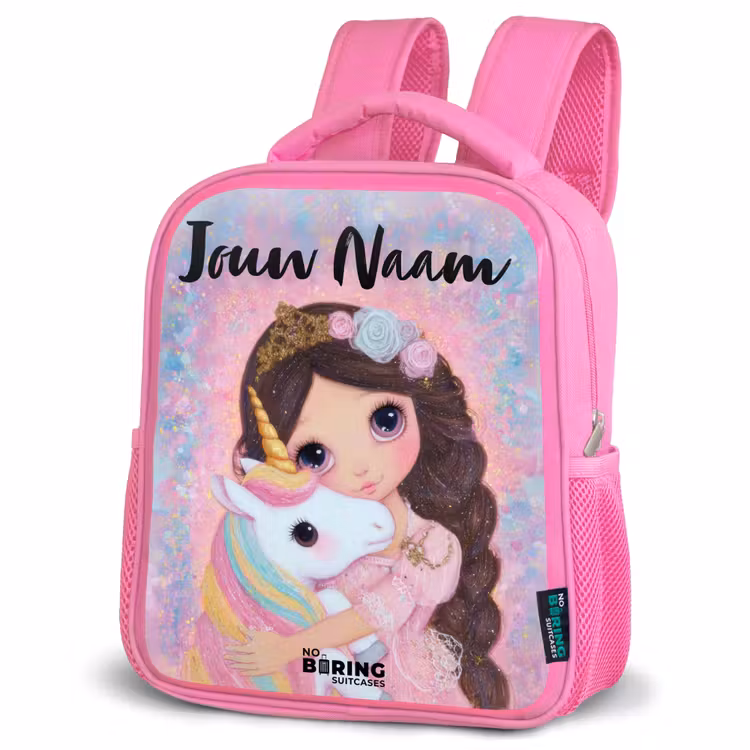 Kinderrugzak met naam - Roze - Meisje - Eenhoorn - Glitter — 4