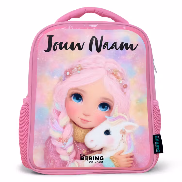 Kinderrugzak met naam - Roze - Meisje - Eenhoorn - Roze β 1
