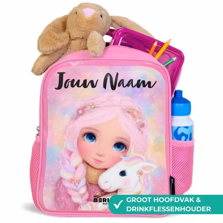 Kinderrugzak met naam - Roze - Meisje - Eenhoorn - Roze β 2