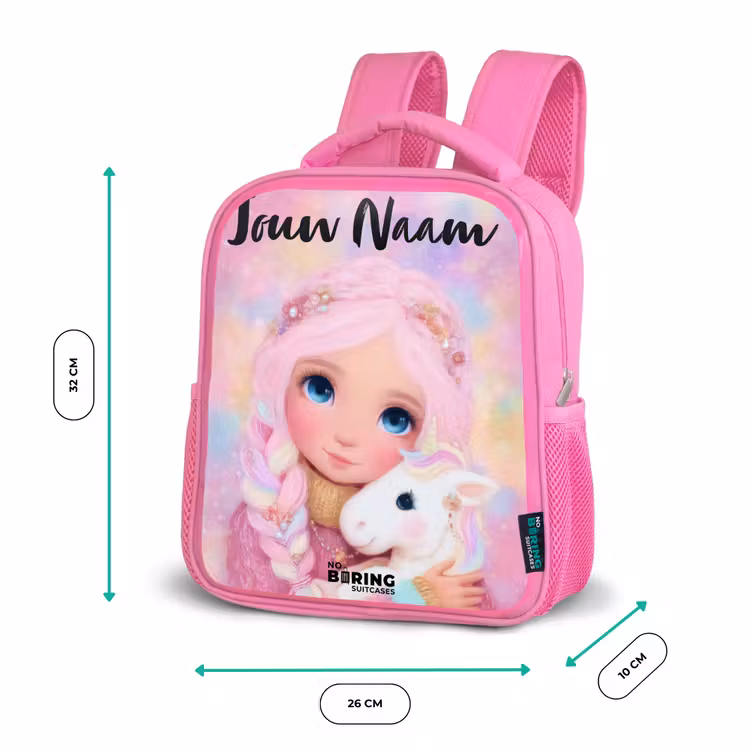 Kinderrugzak met naam - Roze - Meisje - Eenhoorn - Roze β 3