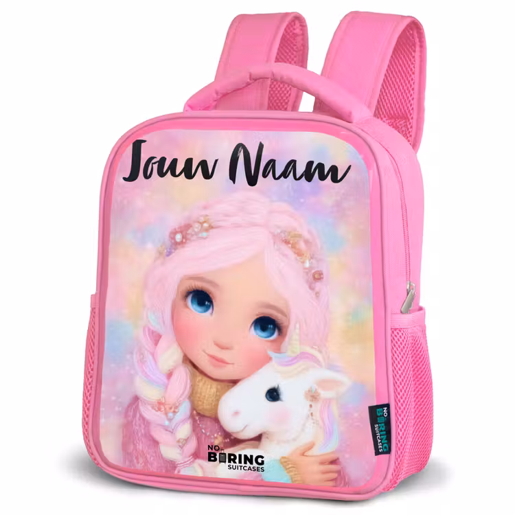 Kinderrugzak met naam - Roze - Meisje - Eenhoorn - Roze β 4