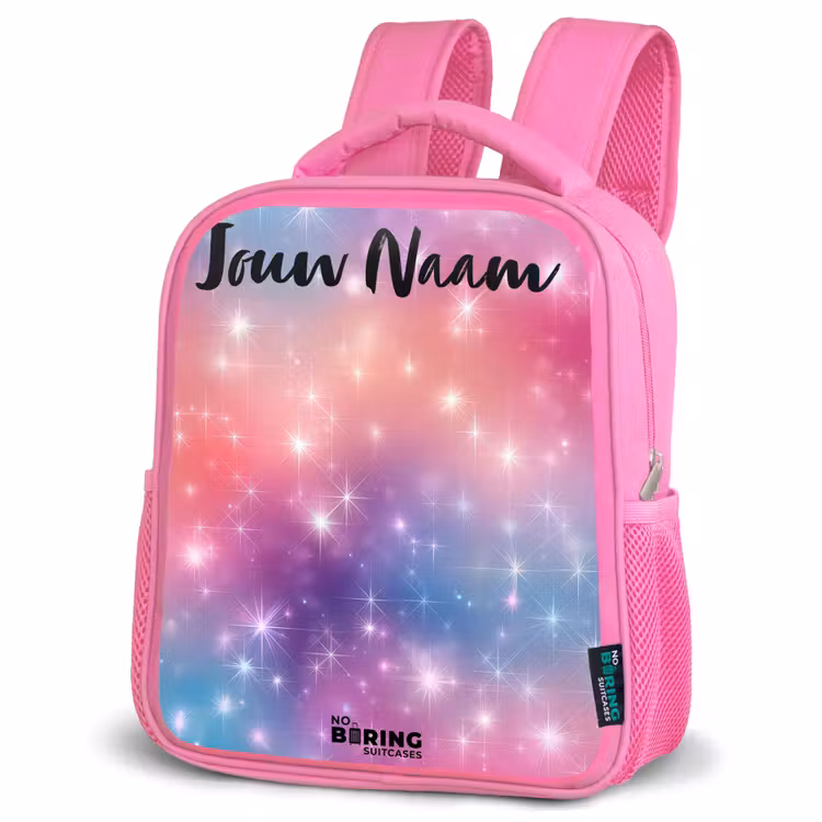 Kinderrugzak met naam - Roze - Sterren - Abstract - Kleuren — 4