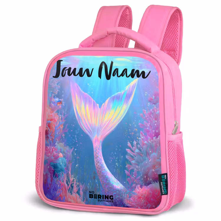 Kinderrugzak met naam - Roze - Zeemeermin - Koraal - Water — 4