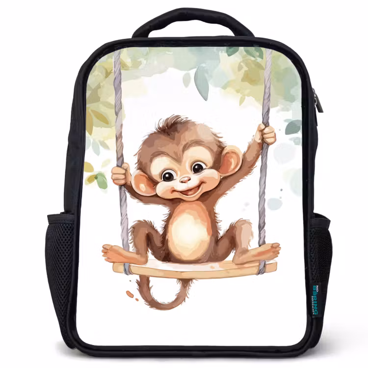 Kinderrugzak - Zwart - Aap - Dier - Kinderen - Jungle — 1