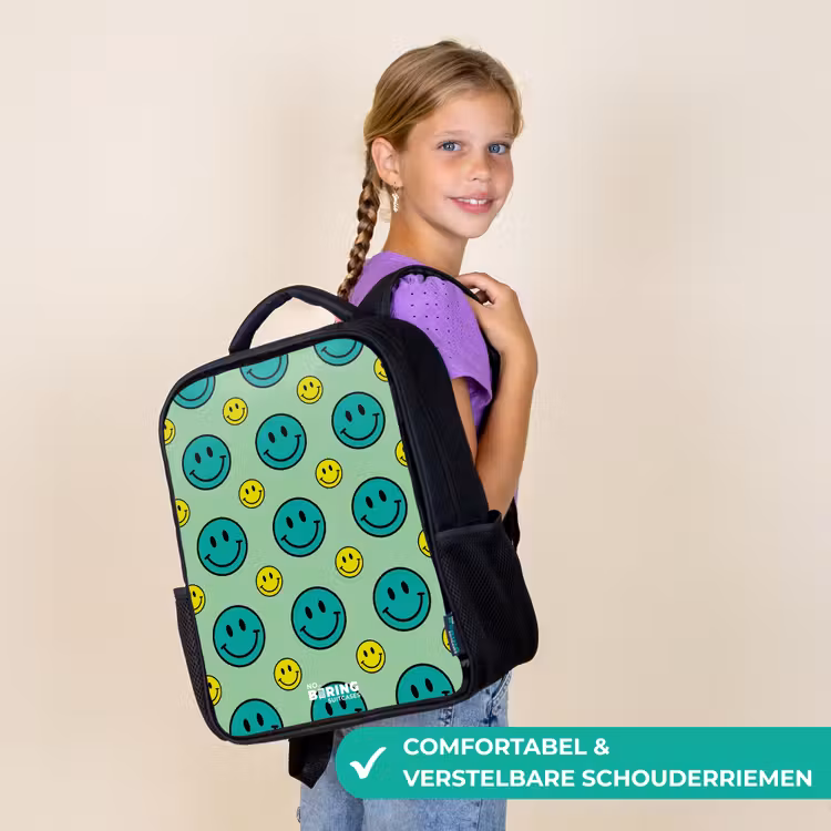 Kinderrugzak - Zwart - All smiles groen — 3