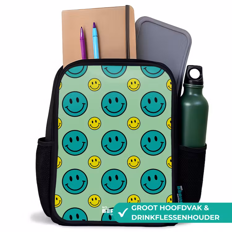 Kinderrugzak - Zwart - All smiles groen — 4