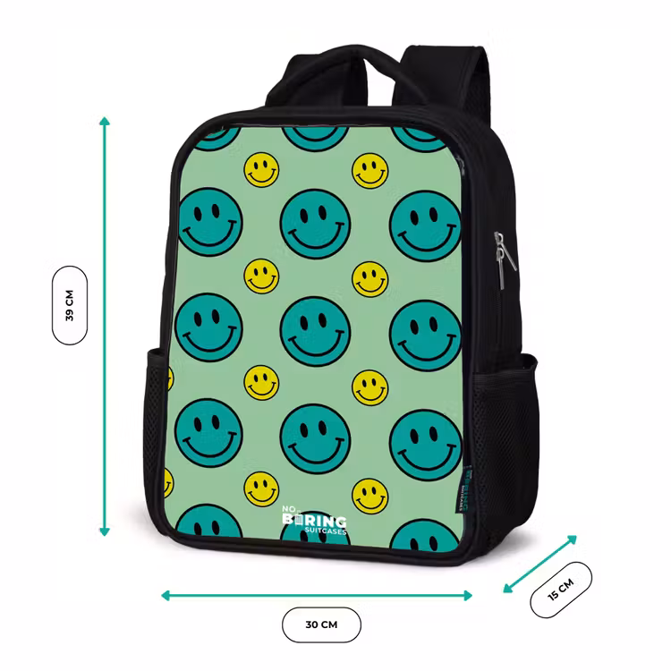 Kinderrugzak - Zwart - All smiles groen — 5