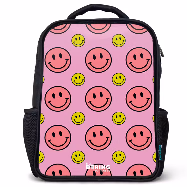 Kinderrugzak - Zwart - All smiles roze — 1