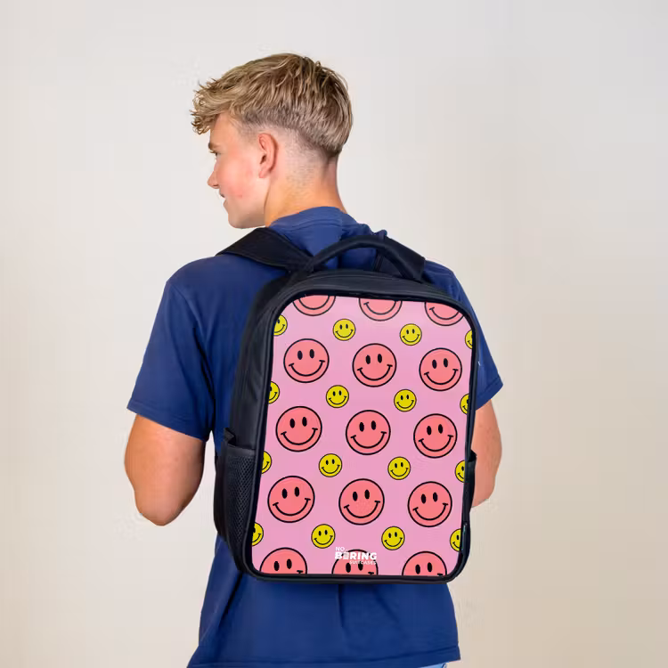 Kinderrugzak - Zwart - All smiles roze — 6