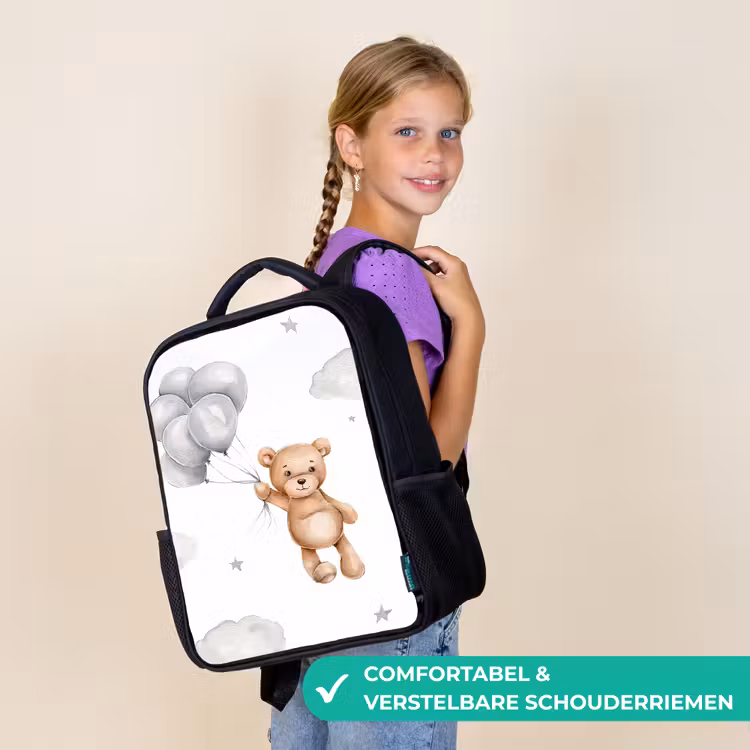 Kinderrugzak - Zwart - Beer - Ballon - Sterren - Kinderen — 3