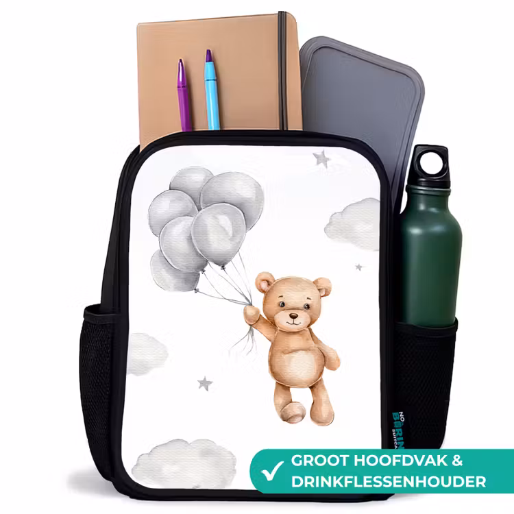Kinderrugzak - Zwart - Beer - Ballon - Sterren - Kinderen — 4