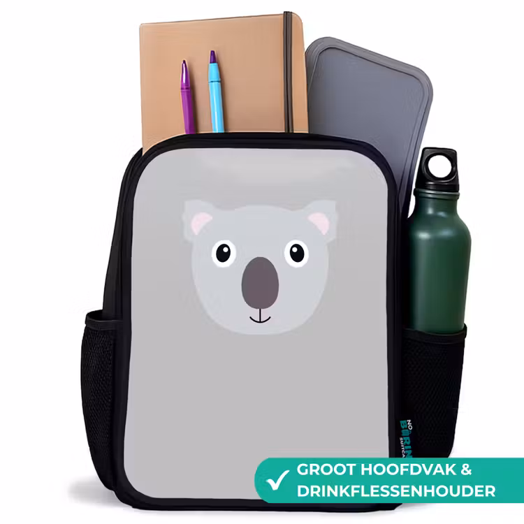 Kinderrugzak - Zwart - Dierenportret - Koala - grijs — 4
