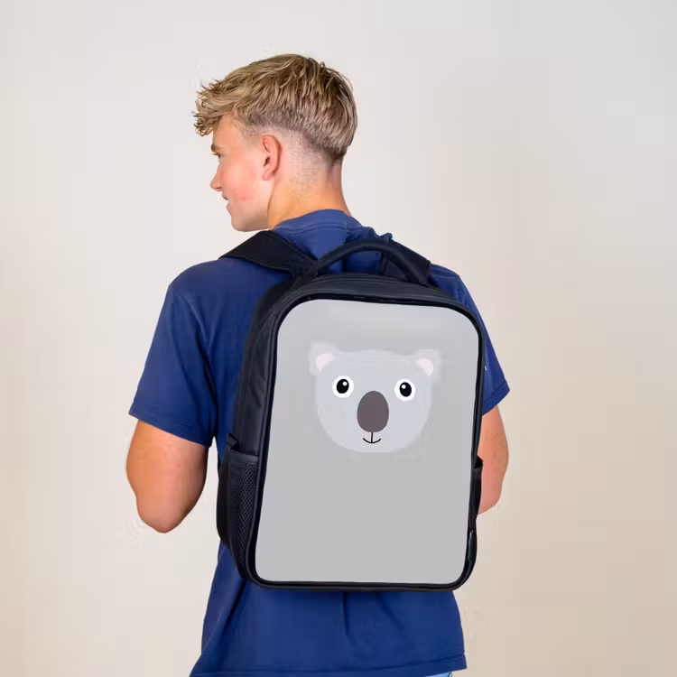 Kinderrugzak - Zwart - Dierenportret - Koala - grijs — 6