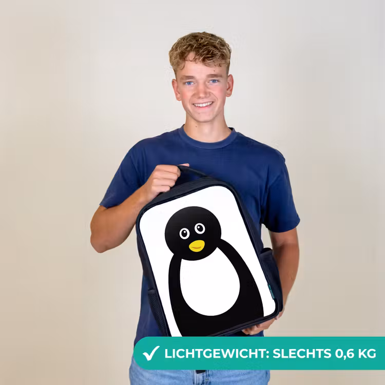 Kinderrugzak - Zwart - Dierenportret - Pinguïn - kinderen — 2