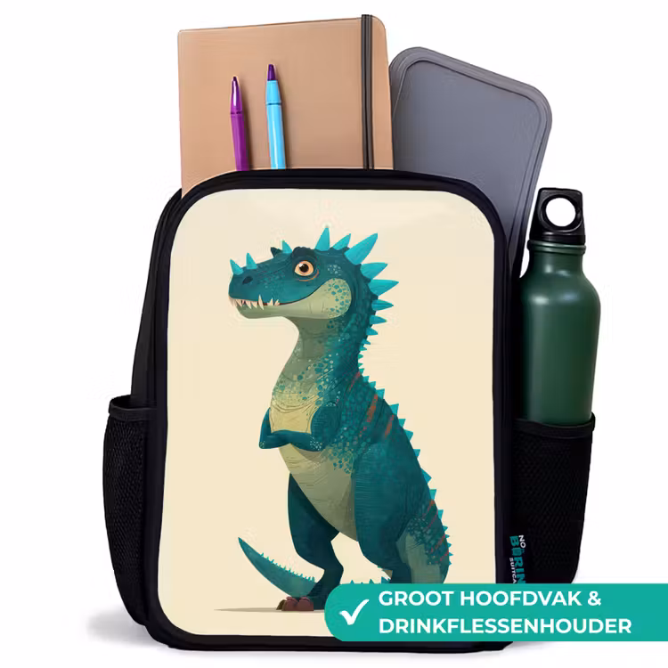 Kinderrugzak - Zwart - Dinosaurus - Turquoise - Stekels — 4