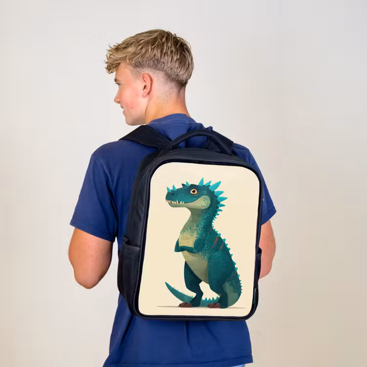 Kinderrugzak - Zwart - Dinosaurus - Turquoise - Stekels — 6