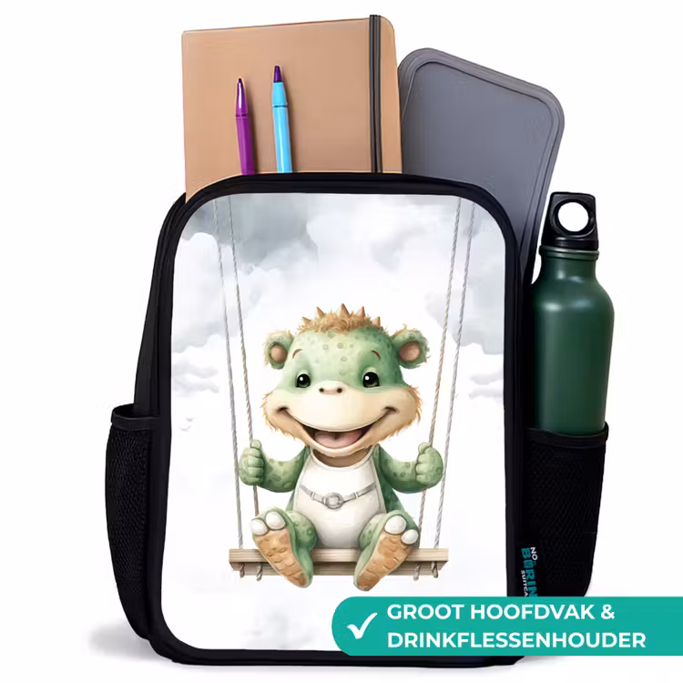 Kinderrugzak - Zwart - Draak - Baby dier - Kinderen — 4