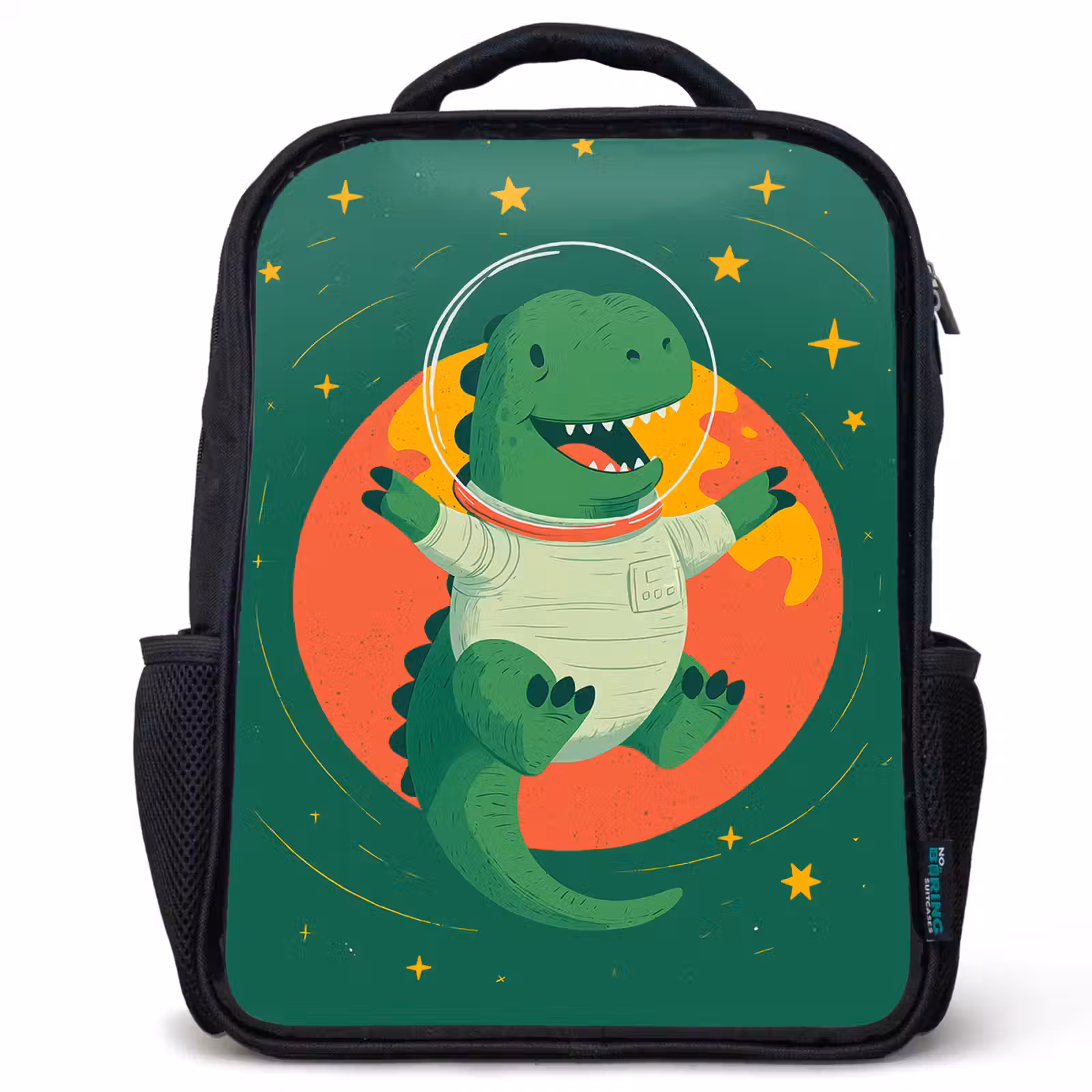 Kinderrugzak - Zwart - Dino - Groen - Planeet — 1