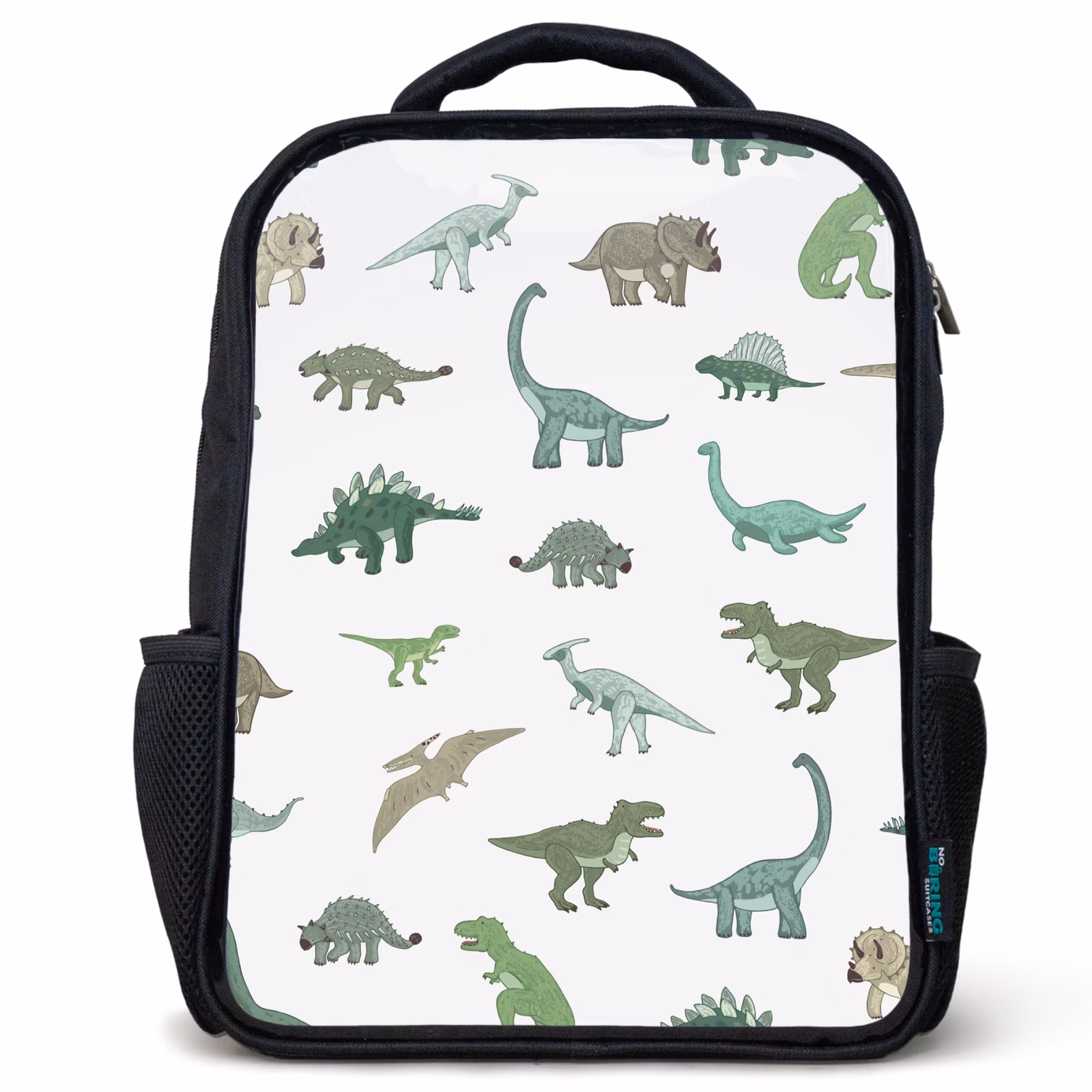 Kinderrugzak - Zwart - Dino - Patroon - Groen — 1